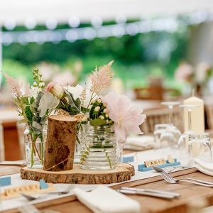 Rustic Wood Wedding Table Centerpiece